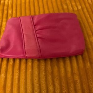 BAG BAZAAR SOFT HOT PINK LEATHER CLUTCH BAG